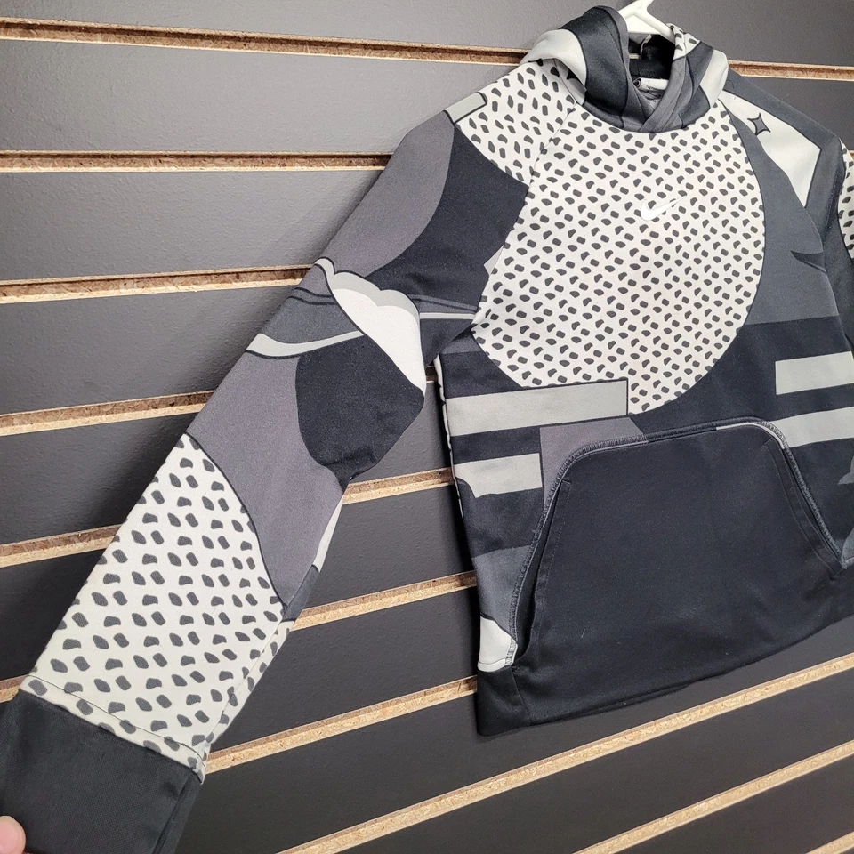 Sudadera con capucha Nike Therma-Fit Just Do It talla YM blanca y negra Foto 2 de 4