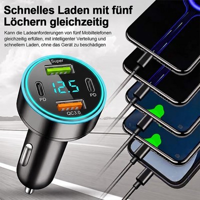 Auto Ladegerät USB-C USB A Zigarettenanzünder Ladeadapter KFZ Schnell-Ladegerät