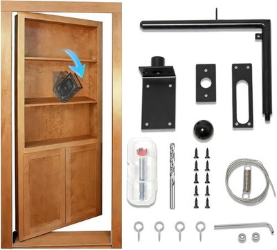 Secret Book Latch Compatible with Invsidoor, Door Hinge with Lock Hidden Door