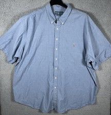 Ralph Lauren Shirt Mens 4XB Big Blue Oxford Flesh Pony Button Down