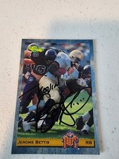 Classic 1993 Draft Picks Jerome Bettis #10 Autographed Football Card