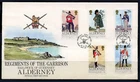 Alderney (Guernsey): 1983 Uniforms -Regiments of the Garrison (23-27) FDC