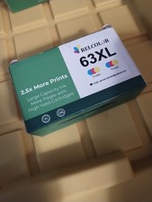 2-pk 63XL Tri-Color Ink Cartridges- HP DeskJet 1110 1112 2130 2131 2132 Printers