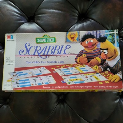 Vintage 1992 Sesame Street Scrabble by Milton Bradley Board Game Complete