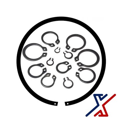 9 mm. Black-Phosphate Coated Steel External Retaining Ring / Snap Ring X1Tools