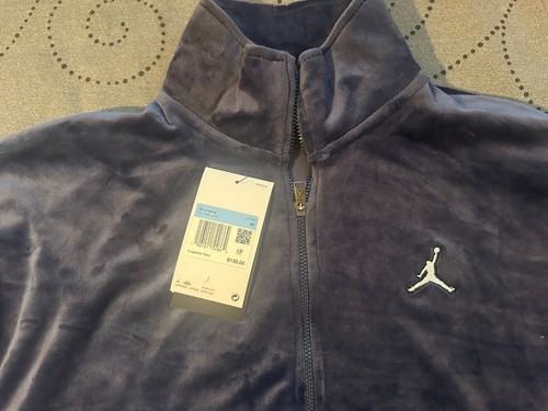 NIKE JORDAN VELOUR PLÜSCH DURCHGEHENDER REISSVERSCHLUSS. JACKE D. BLAU GRÖSSE M OVERSIZED DAMEN 130,00 $ - Bild 3 von 4