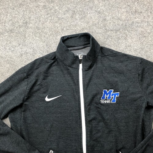 Chaqueta MTSU Raiders Para Hombre Gris Medio Azul Bordada Tenis Equipo Nike Emitida - Imagen 4 de 8