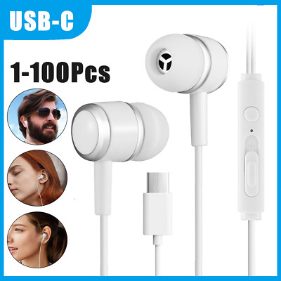 For Samsung Galaxy S22/S23 Ultra/Note Earphone Headphone USB-C Type C Earbud Lot