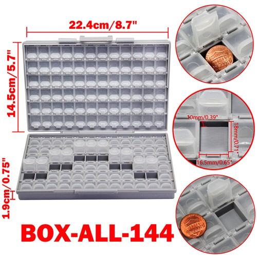 4PCS AideTek BOX-ALL-144+96 Combo Empty Boxes Compartments Beads part Organizer - Picture 3 of 11