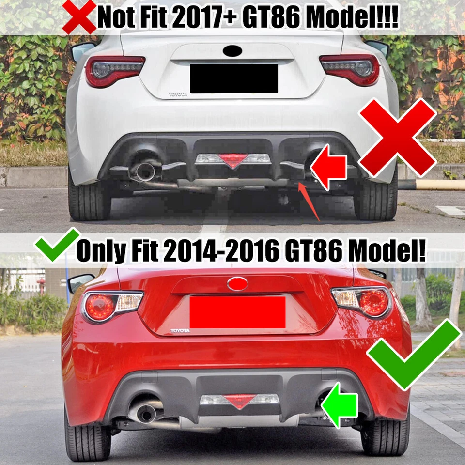 Difusor trasero estilo JDM 3 PIEZAS para 13-20 Scion FR-S / Subaru BRZ 13-16 Toyota GT86 Foto 2 de 4