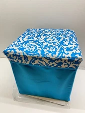 Smart Seat Folding Storage Ottoman Cube Pouf Footstool Padded Seat 15" x 15"