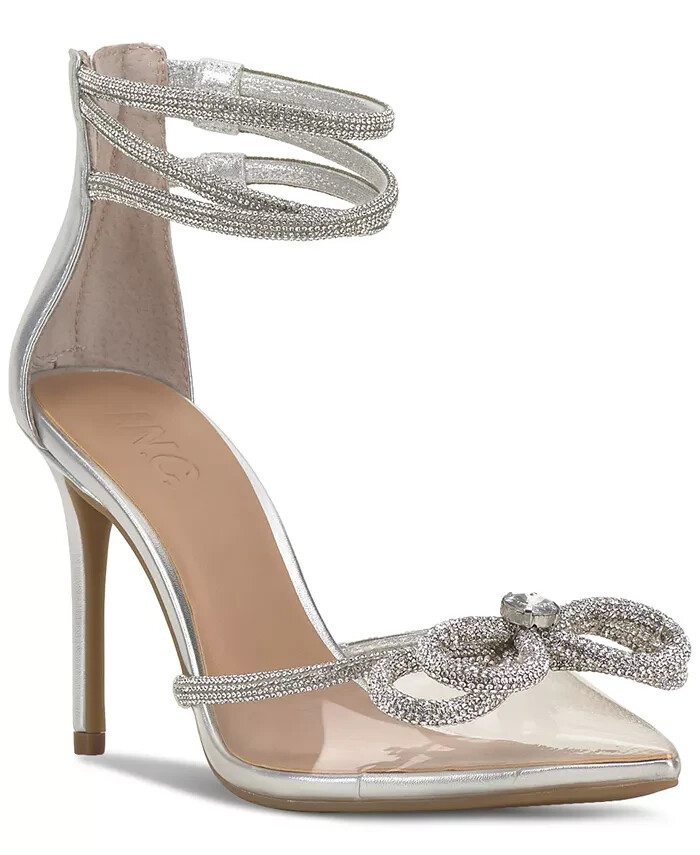 niomi rhinestone embellished satin bow dress pumps Gianni Bini Niomi Rhinestone Embellished Satin Bow Dress Pumps, Size 6.5M (1 pair) Delivery or Pickup Near Me