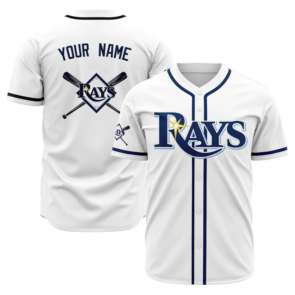 Men's Tampa Bay Rays Sports jersey White Home Replica Custom Jersey  personalized