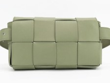 Bottega Veneta maxi intrecciato cassette beltbag light khaki lamb leather 668572