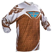 NOS FLY RACING 362-3408M KINETIC RACING JERSEY WHITE BROWN SIZE MENS MEDIUM