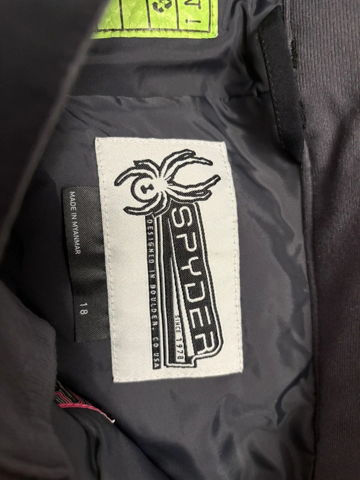 Calça Spyder Olympia preta esqui snowboard meninas tamanho 18 quarto juvenil para crescer - Imagem 4 de 4