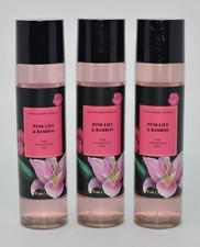 3 BATH  BODY WORKS PINK LILY BAMBOO FINE FRAGRANCE MIST BODY SPRAY 8 OZ LARGE