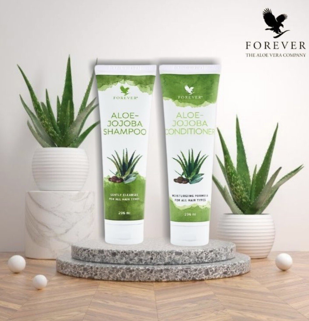 Shampoing Aloe Vera et Jojoba Forever après-shampoing cheveux fins et secs