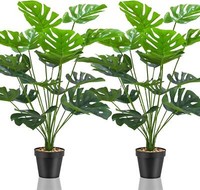 2Er Set GroßE Kunstpflanzen KüNstliche Pflanzen Fake Plant Hochwertige Deko