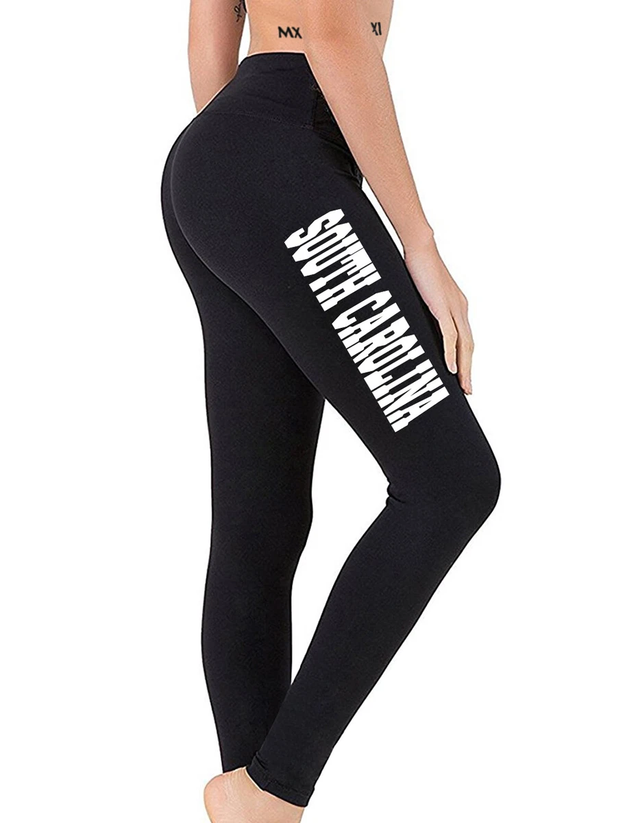 Women Petite South Carolina State Black Yoga Leggings V710 Home