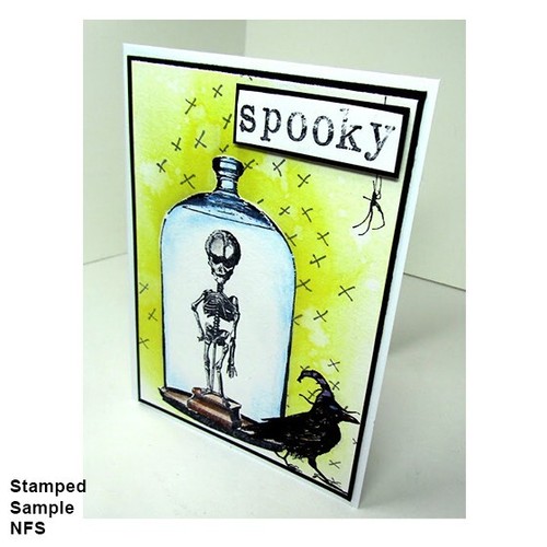 Wood Rubber Stamp, Antique Display Jar, Media,Collage, Art,Glass,Bell Jar,Bottle - Picture 12 of 15