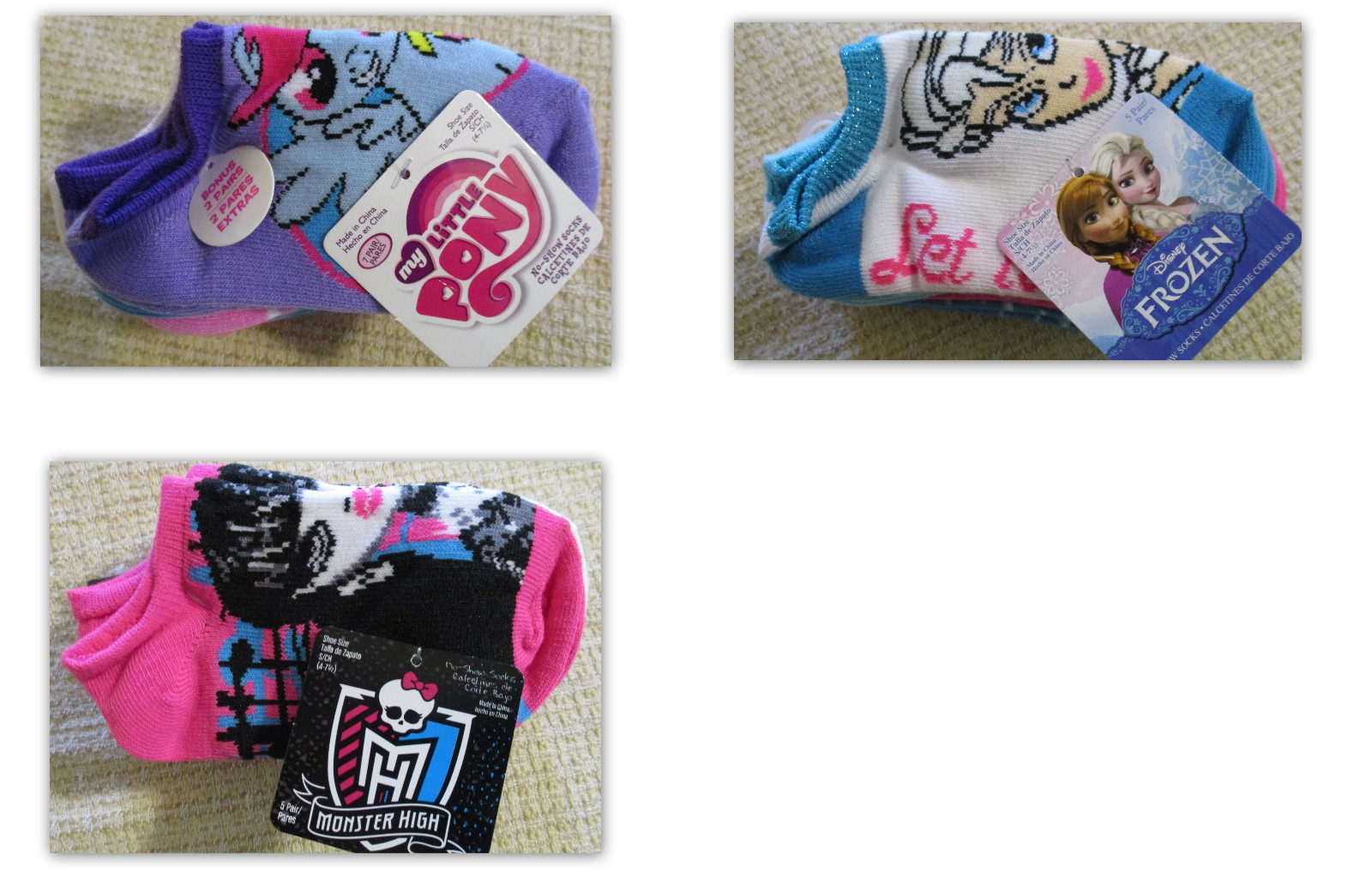Disney Frozen Monster High My Little Pony S 4 71 2 M 71 2 31 2 BAMBINO no show