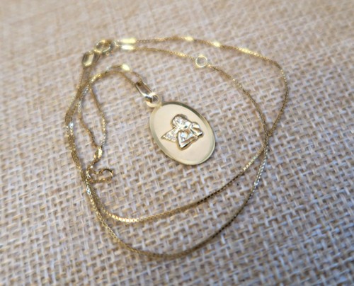 ECHT GOLD *** Engel Schutzengel oval Anhänger 24 mm , Kette - Picture 5 of 9