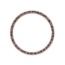 10 Antiqued Copper Plated Steel 25mm Hammered Round Links with 19-19.5mm ID