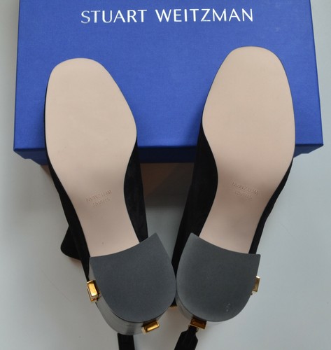 NIB $598 Stuart Weitzman Suede Ankle Boots w/ Studded Heel - Picture 11 of 12