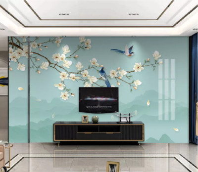 3D Flower Branch Bird 48489NA Wallpaper Wall Murals Removable Wallpaper Fay