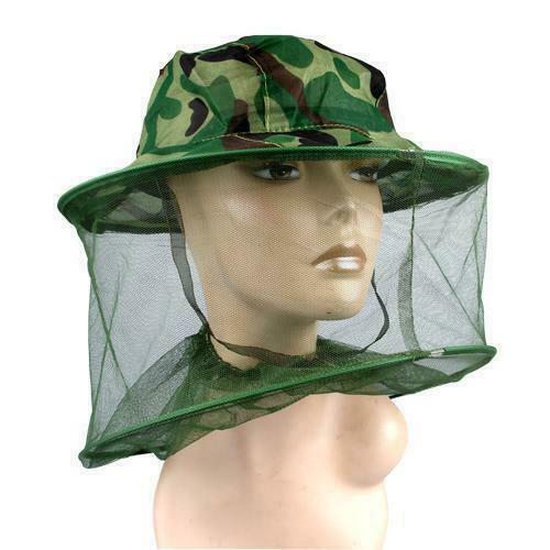 Mosquito Insect Head Net WITH HAT Wasp Bug Hat Mesh Travel Camping Fishing UK - Picture 1 of 3