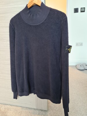 Stone Island Jumper Navy Rug Pile 100% Authentic UK