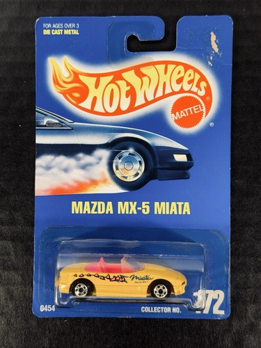 1991 Hot Wheels #172 Mazda MX-5 Miata gelb mit rosa Innenausstattung 0454 Mattel - Bild 12 von 12