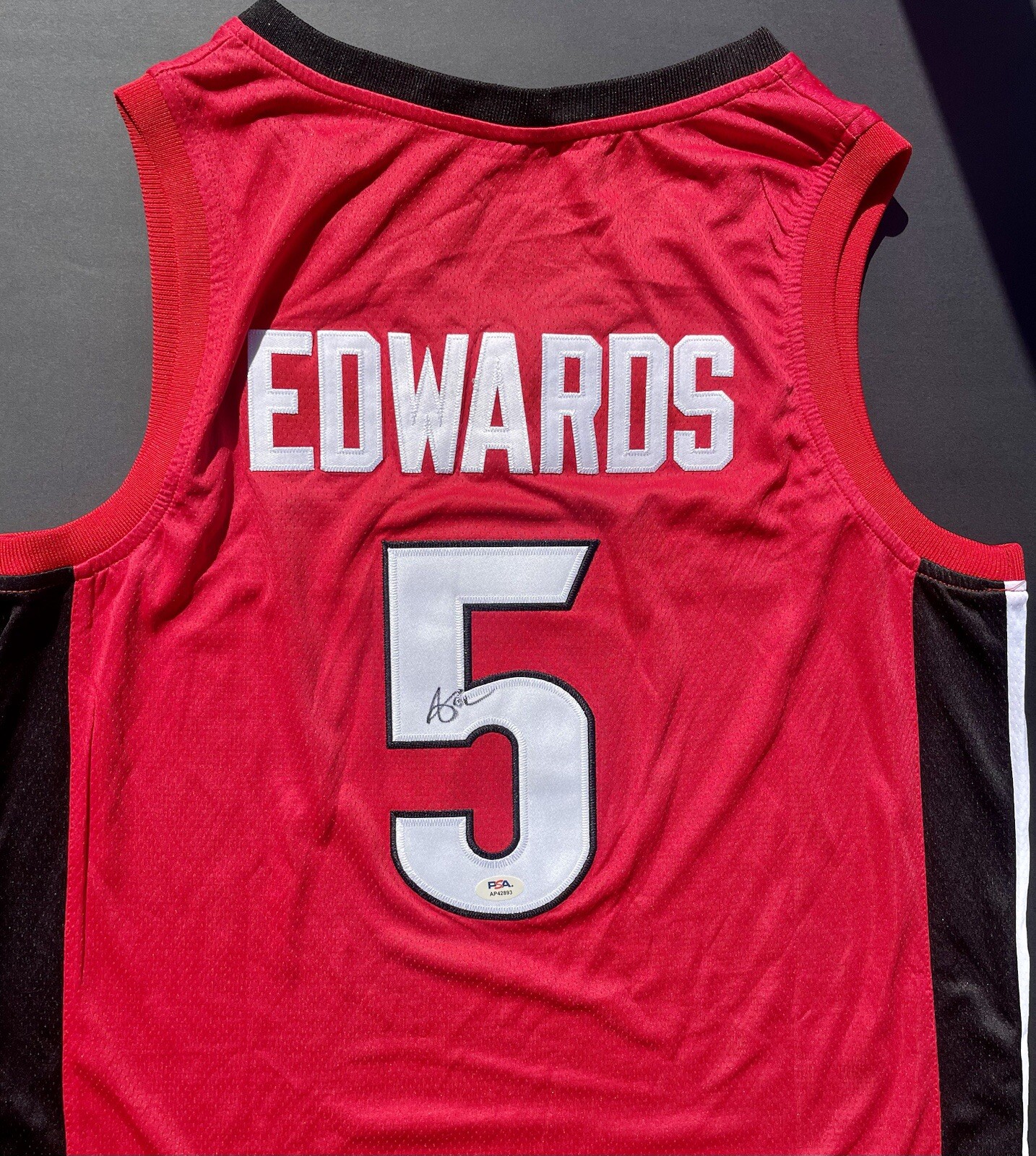 Anthony Edwards Autographed Signed Georgia Bulldogs Jersey Psa/Dna Coa Minnesota 