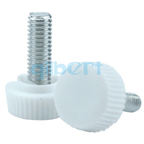 Tornillo de pulgar de goma M4 M5 M6 blanco acero al carbono mango redondo tornillo - Imagen 4 de 4