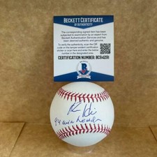 KEN HILL 94 WIN LEADER SIGNED AUTOGRAPHED M.L. BASEBALL BAS BC94291