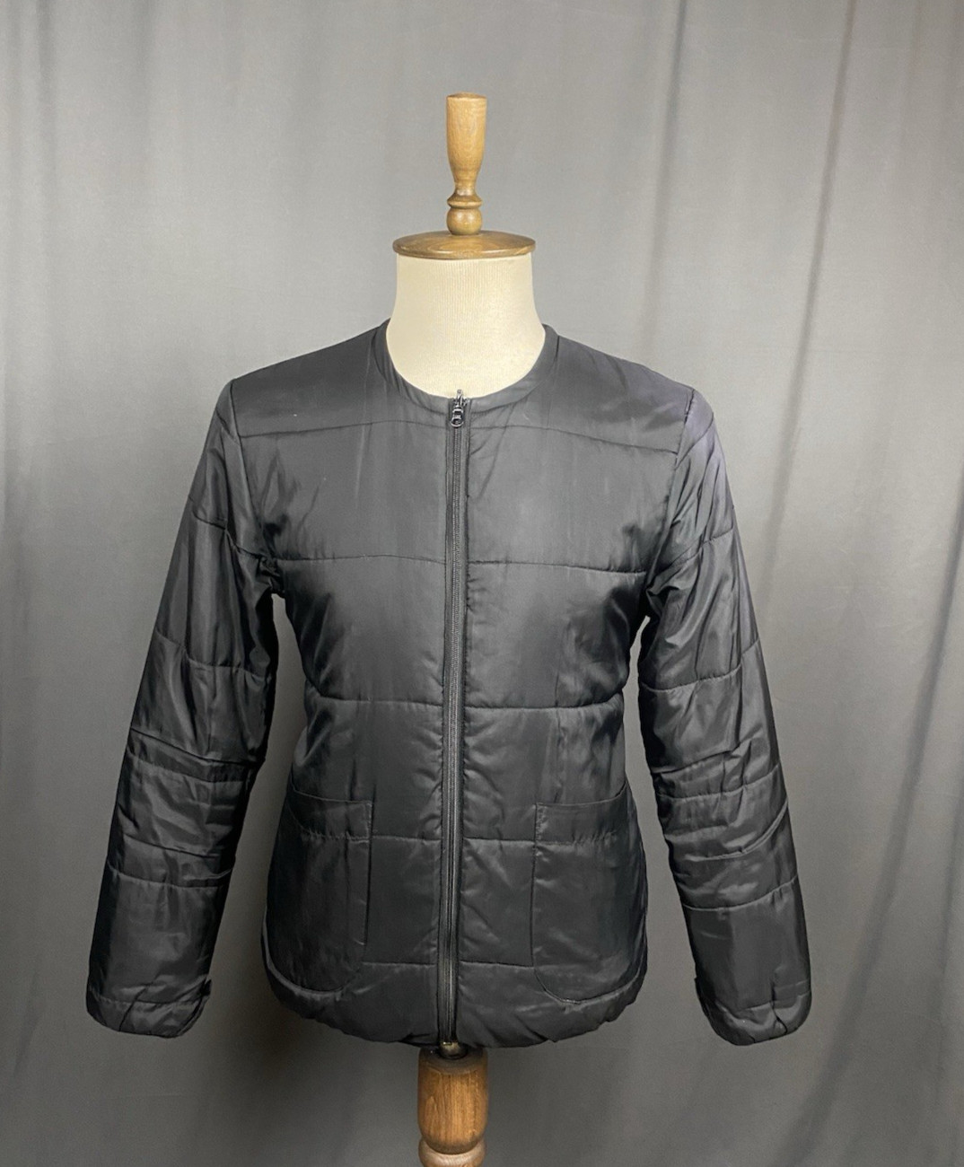 Our Legacy, Our Legacy Vintage Men's Black Collarless Quilted Jacket Size 46