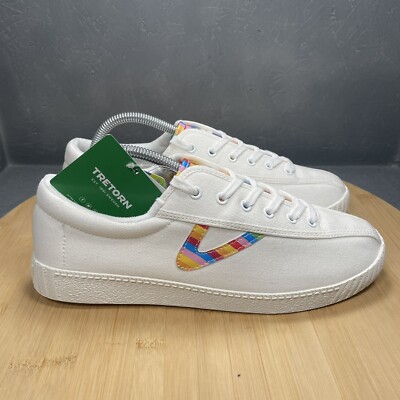 NEW Tretorn Nylite White Rainbow Casual Sneakers Women’s Size Canvas  Shoes