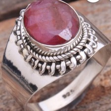 Natural Ruby 925 Sterling Silver Handmade ring Jewelry Gift For Her A-159