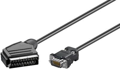 2m Scart 20pol -> VGA 15pol Kabel                 #d582