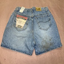 Vintage 1990  s Lee Womens Easy Fit Denim Shorts, Deadstock NWT, Size 14