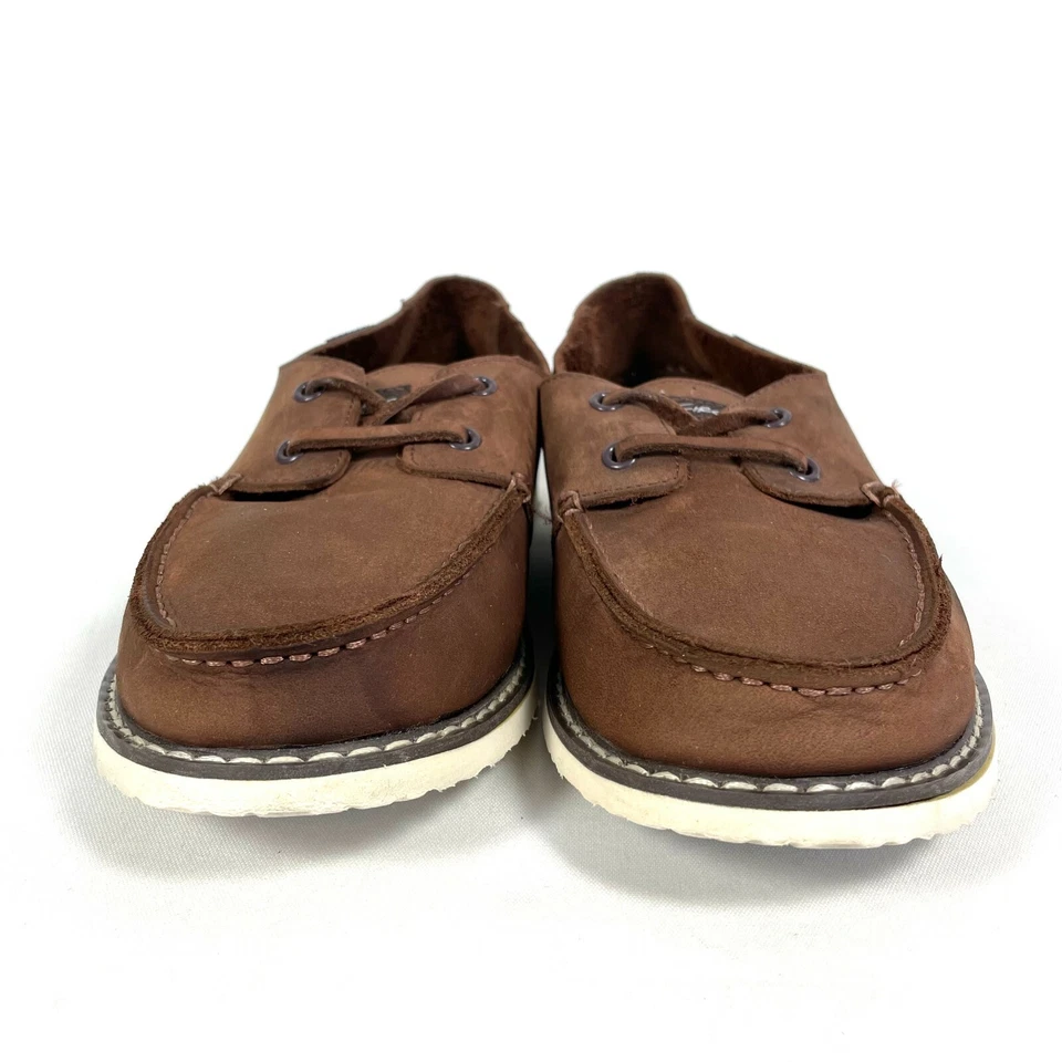 Zapatos CIRCA Spinnaker Cuero Marrón Patín Playa Barco Talla Hombres 8 Foto 3 de 4