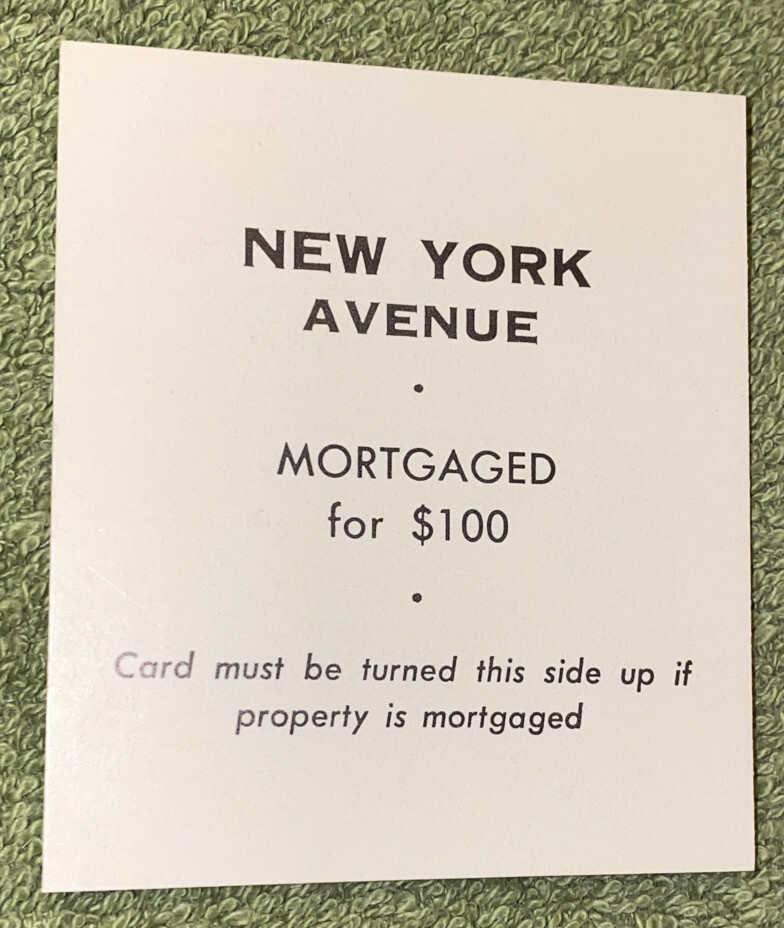 モノポリー確認用 Vtg 1960's Monopoly Game Replacement Piece -Property Card Orange