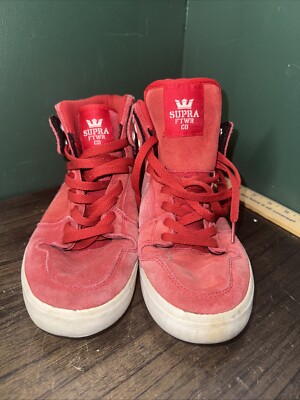 SUPRA high top skate shoes FTWR CO Red Men's size 7.5 Trainers