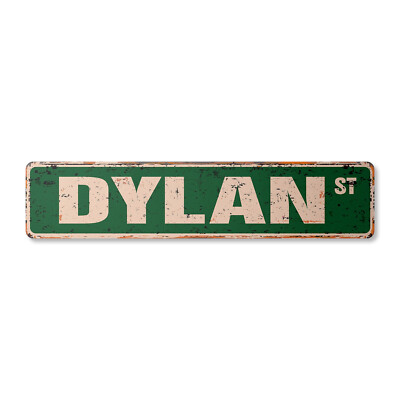 DYLAN Vintage Street Sign Childrens Name Room Metal Sign