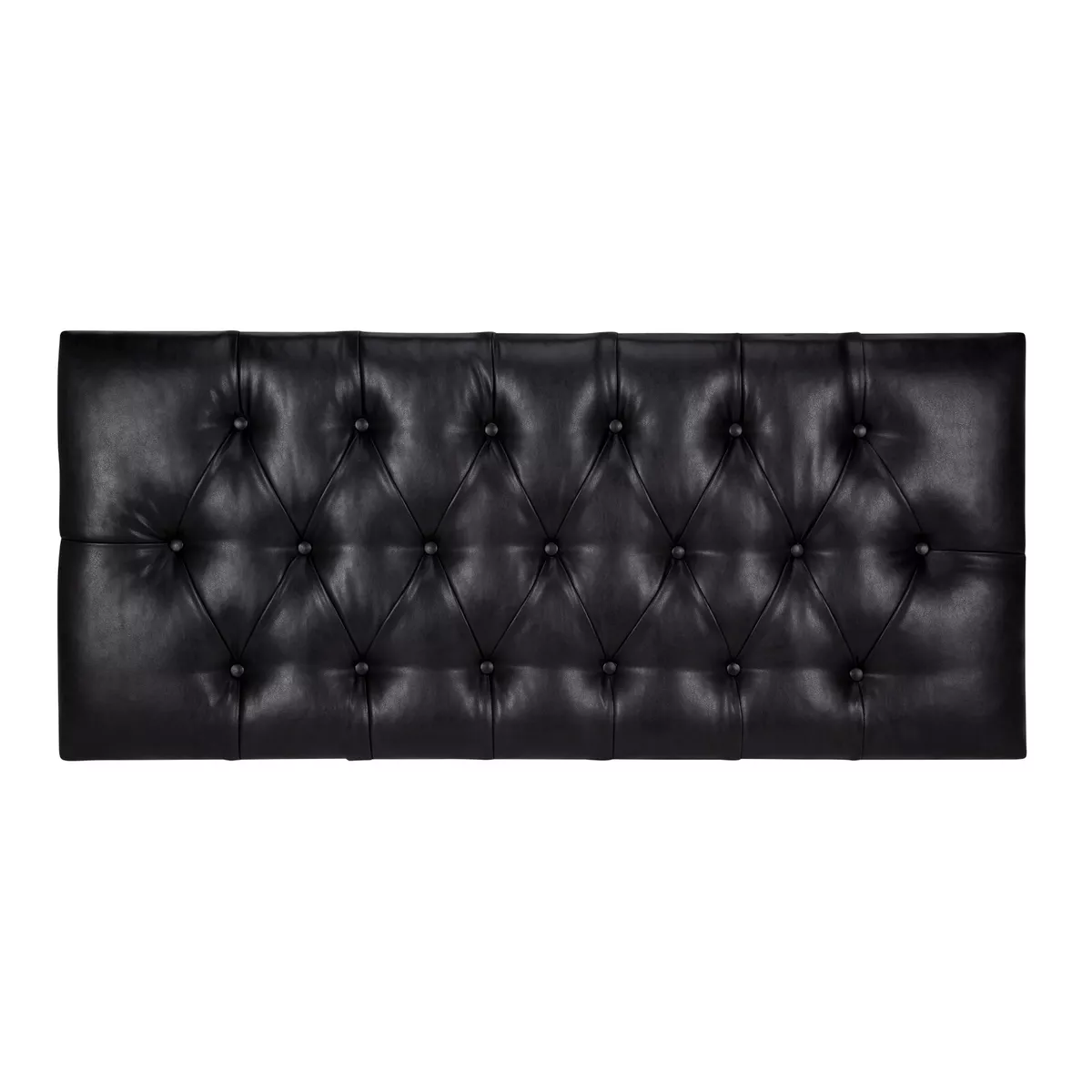 Black leather tufted headboard outlet