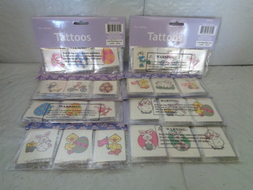 (288) Children's Temporary - Easter Tattoos - Animals - Eggs - Bunnies - Picture 2 of 2