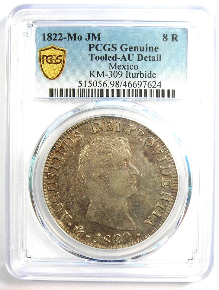 Moneda de Plata Iturbide México 1822 8 Reales (8R) - Certificada PCGS AU Detalles Foto 2 de 4