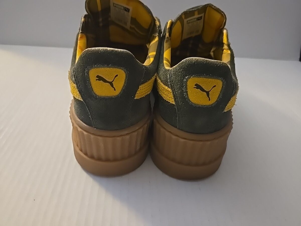 Puma Fenty Rihanna Cleated Creeper Green Suede Platform Puma Fenty Rihanna Cleated Creeper Green Suede Platform