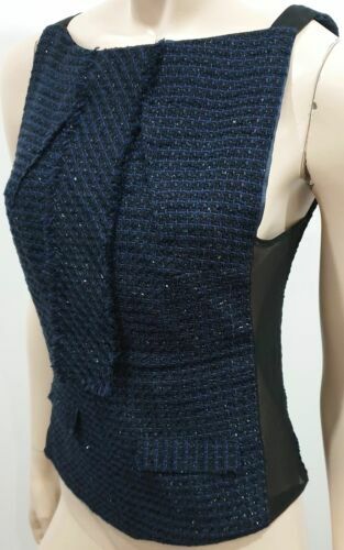 Veste Roland Mouret France - Crochet Et Garniture Soie Noire - Taille 40 FR / 8 US
